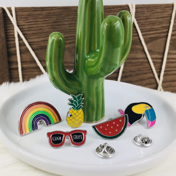 🌞5 pcs. Summer Tropical Beach Enamel Pin Set🌻 - Picture 4 of 6